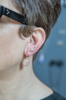 ASLAN ZİRKON TAŞLI  ROSE KÜPE