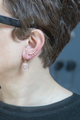 ASLAN ZİRKON TAŞLI  ROSE KÜPE