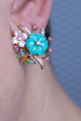 ÇİÇEK MOTİFLİ KÜPE