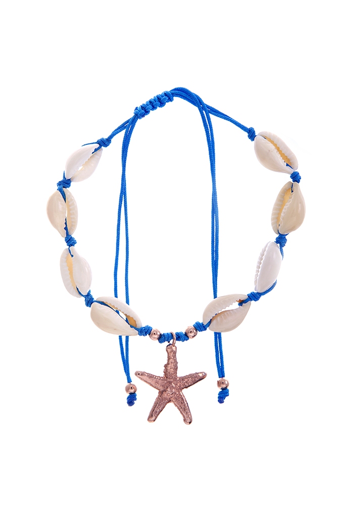 DENİZ YILDIZLI MAVİ İPLİ HALHAL