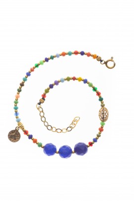 LAPİS LAZULİ RENKLİ PARALI HALHAL