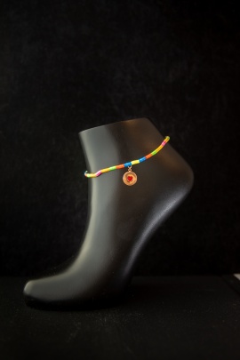 RENKLİ KIRMIZI KALP HALHAL