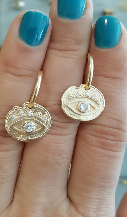 ROSE TAŞLI GÖZ KÜPE