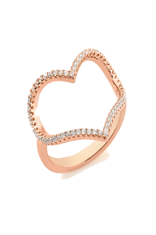 SIRALI TAŞLI KALP YÜZÜK