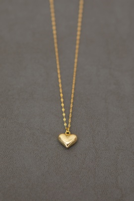 TOMBİK KALP SARI KOLYE