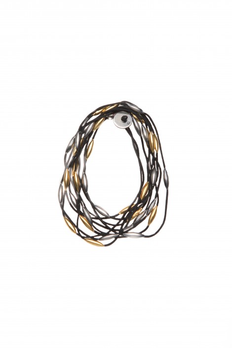 ÇOK DOLAMALI TASARIM SİYAH BİLEKLİK 2