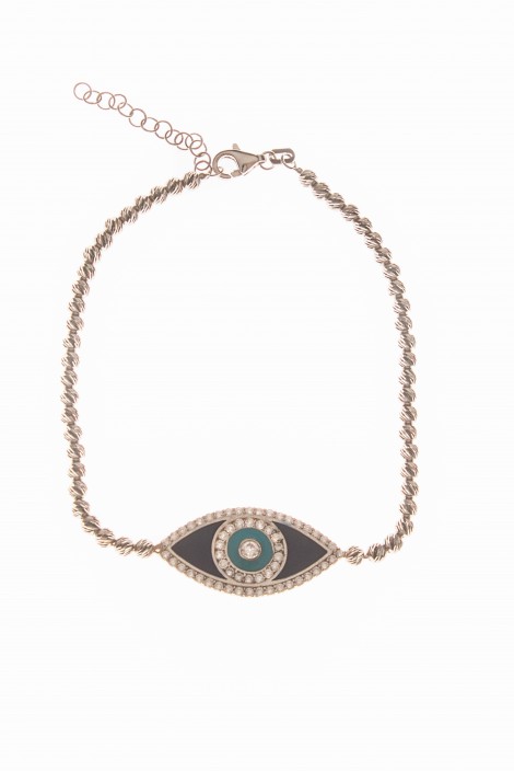 DORİKA TOPLU LACİVERT MİNELİ GÖZ BİLEKLİK