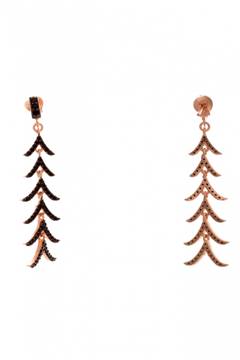 OK SALLANTILI SİYAH ZİRKON TAŞLI KÜPE