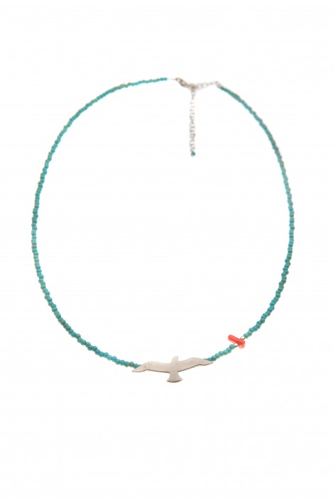 TURKUAZ TAŞ MARTI KOLYE